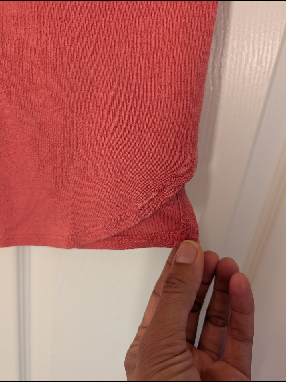 BCBG Short Sleeve Pocket Crop Top - Coral - Picture 4 of 7